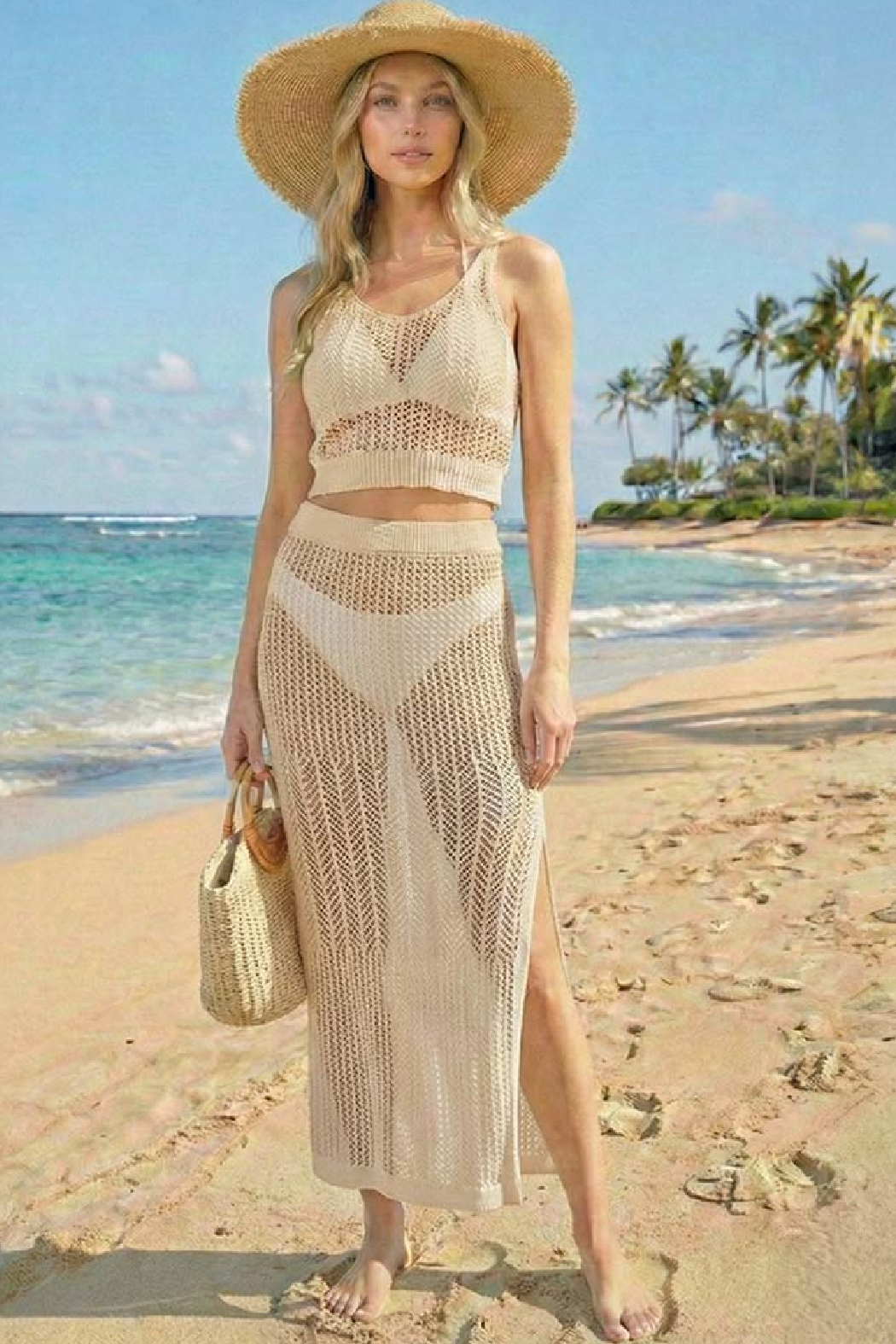 One-Size 2 Piece Crochet Cover Up