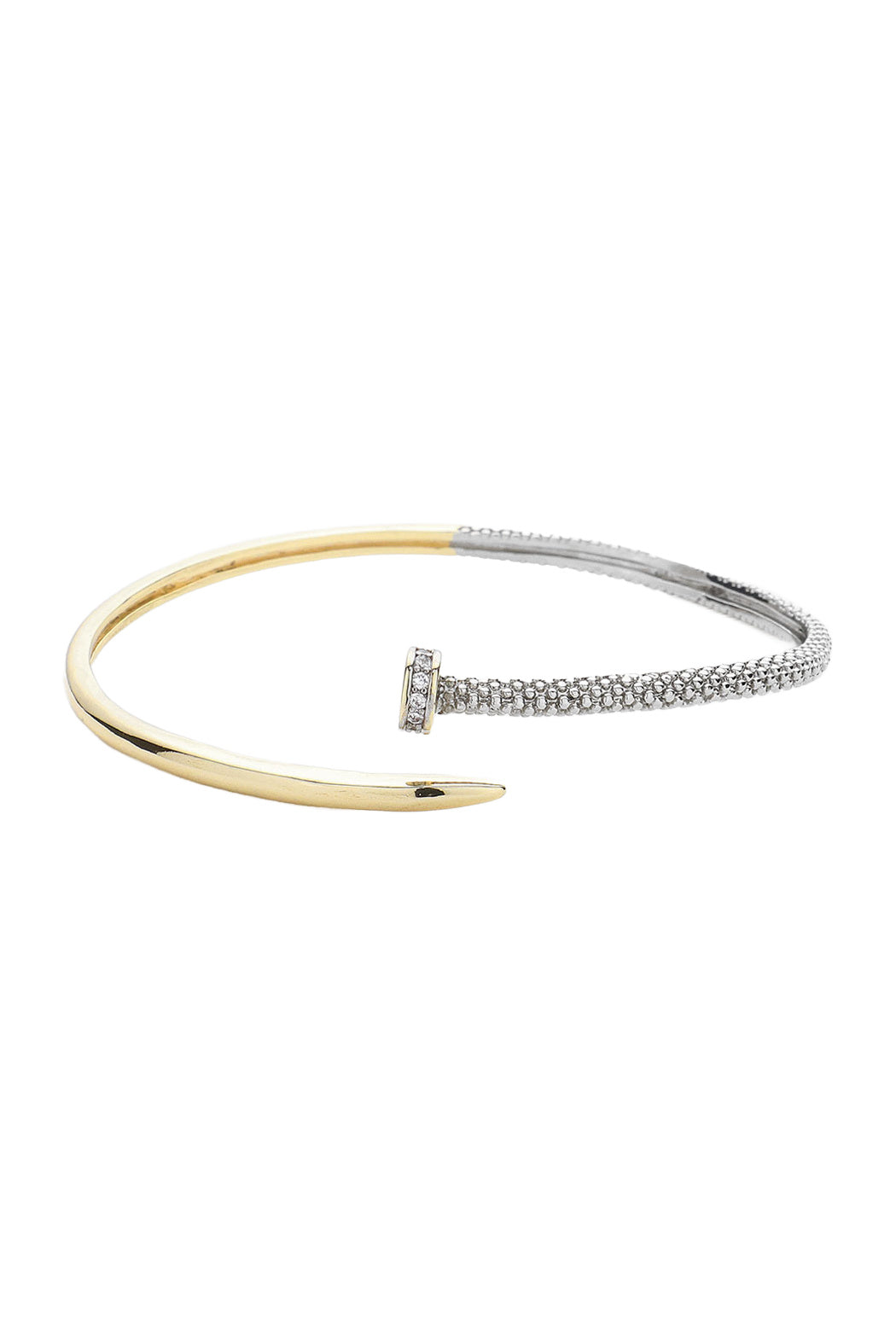 2 Tone Pave Nail Bracelet