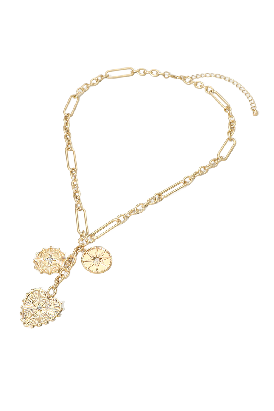 Drop Heart Charm Necklace