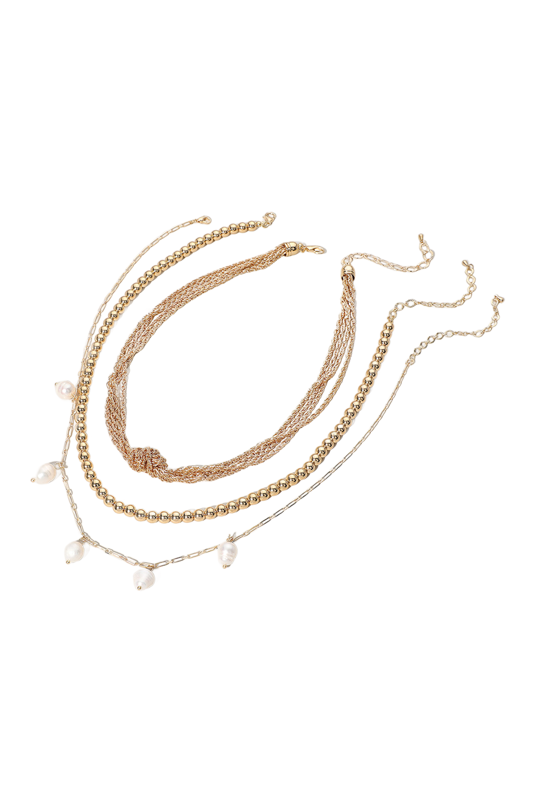 3 in 1 Knot Bead and Pearl Necklace
