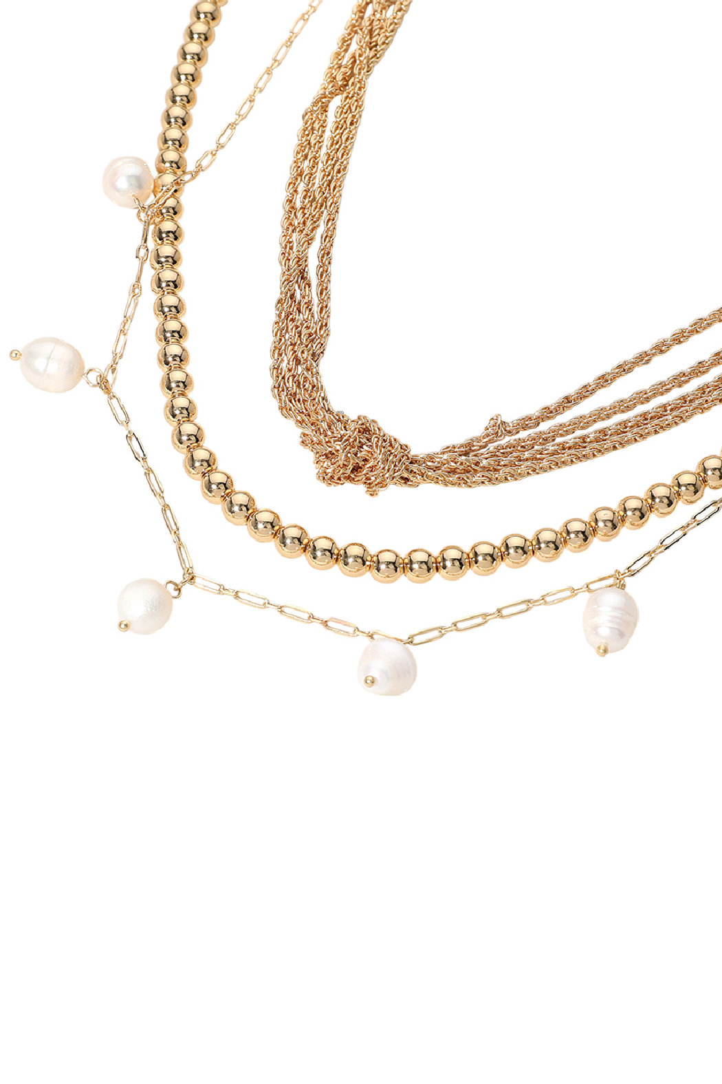 3 in 1 Knot Bead and Pearl Necklace