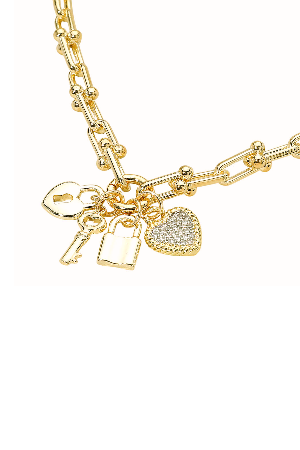 Gold Plated Key to my Heart Charm Necklace