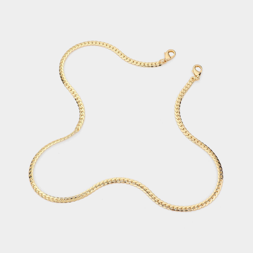 Gold chain shoulder strap with ring clasps