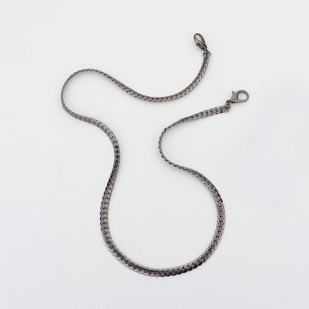 Silver chain shoulder strap with ring clasps