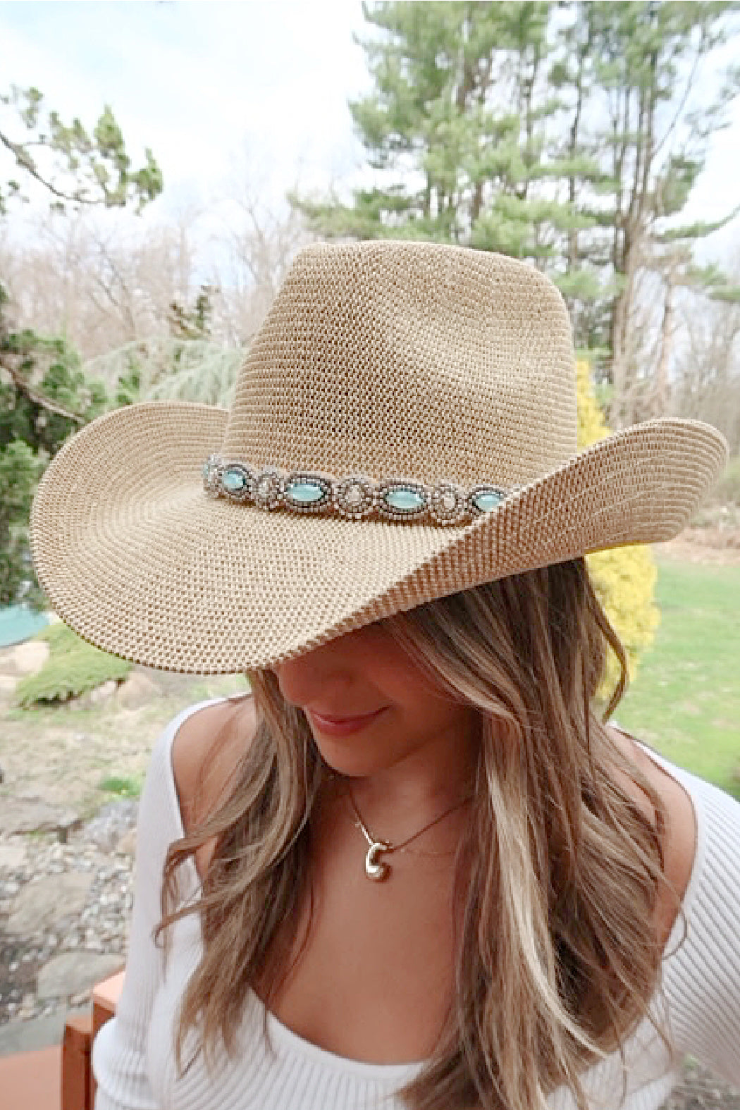 Jeweled Cowgirl Straw Hat