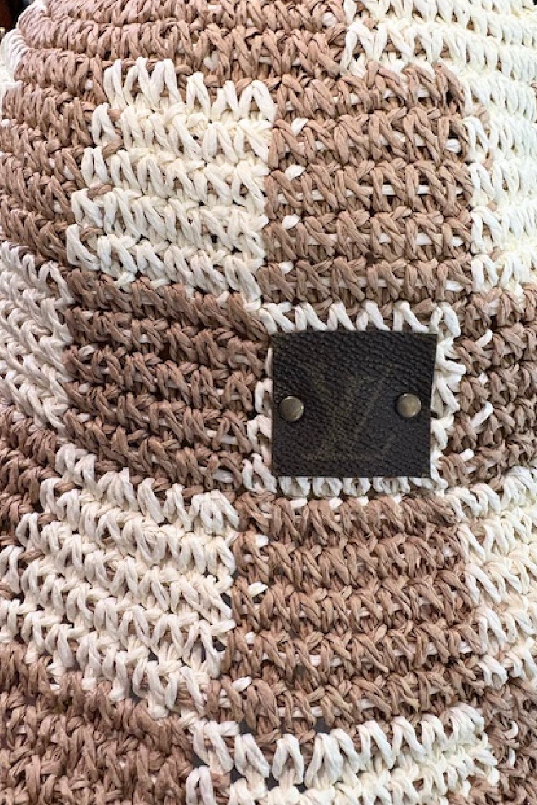 Upcycled Straw Checkered Bucket Hat