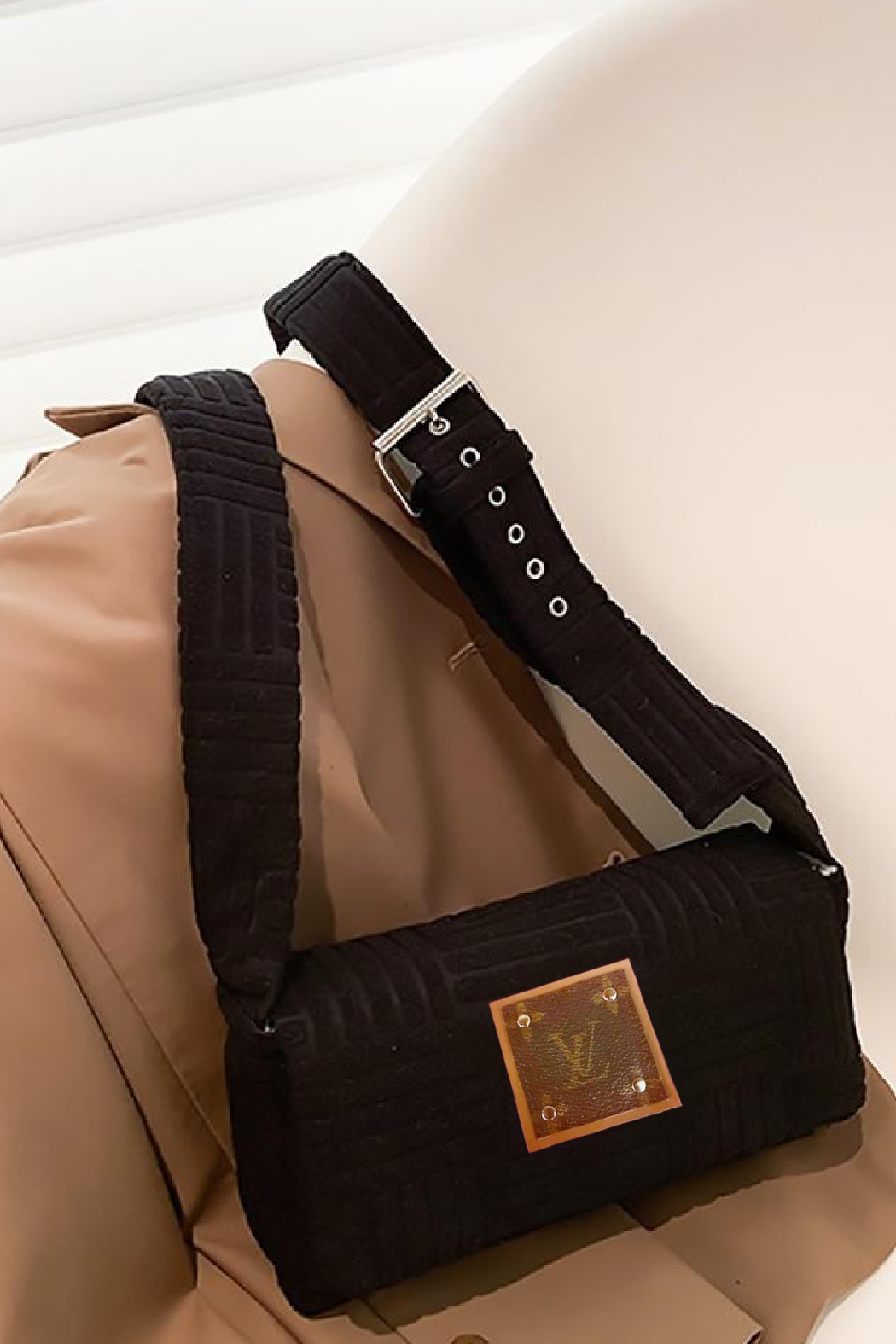 Upcycled Terry Cloth Crossbody Bag