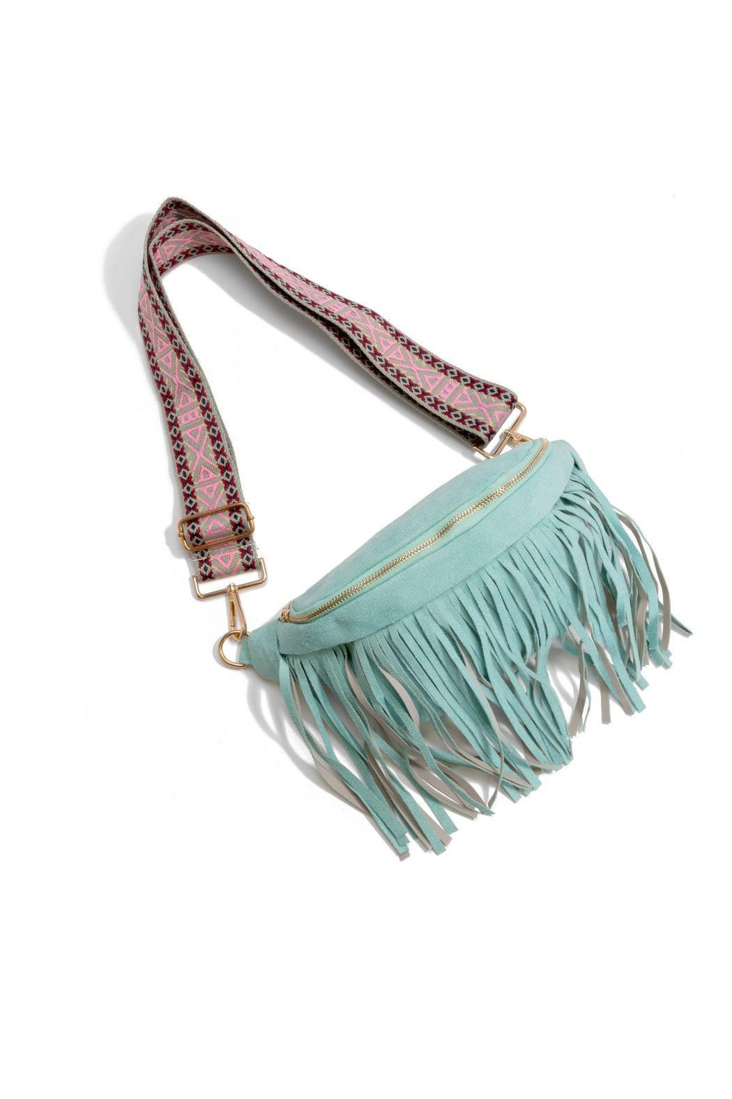 Suede Fringe Crossbody Sling Bag