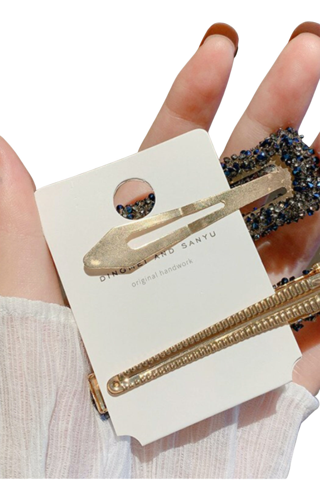 Set of 2 Crystal Barrettes