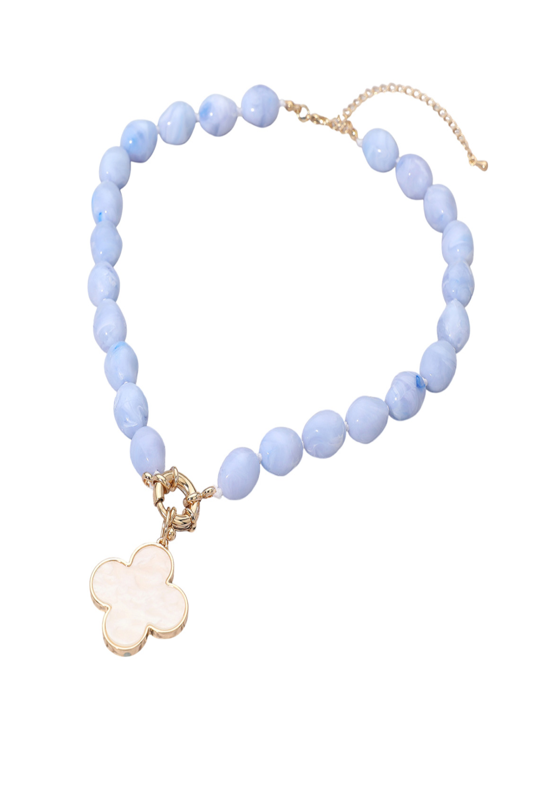 Mother of Pearl Clover Bead Necklace