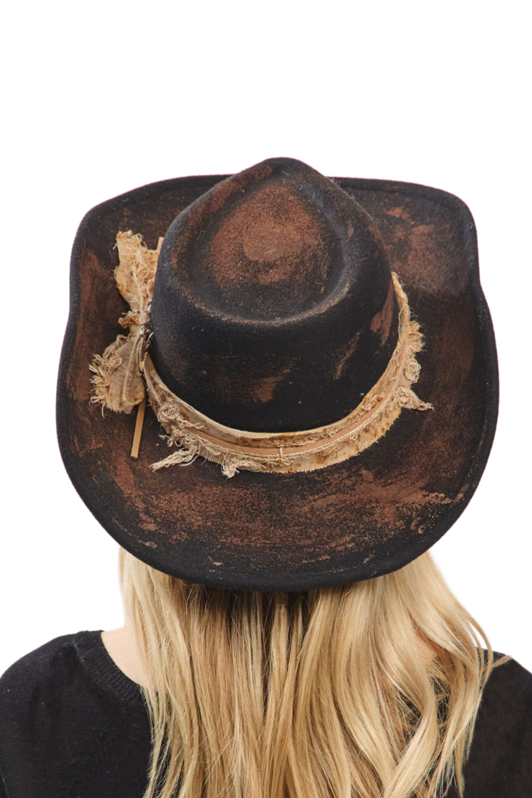 Choose Your Shape Black Distressed Fedora