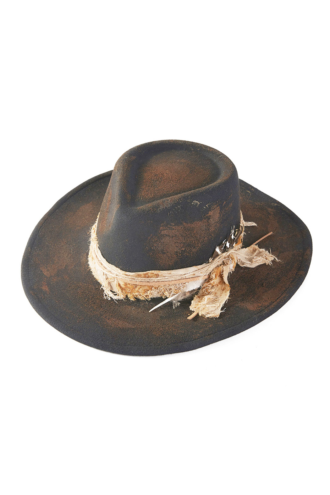 Choose Your Shape Black Distressed Fedora