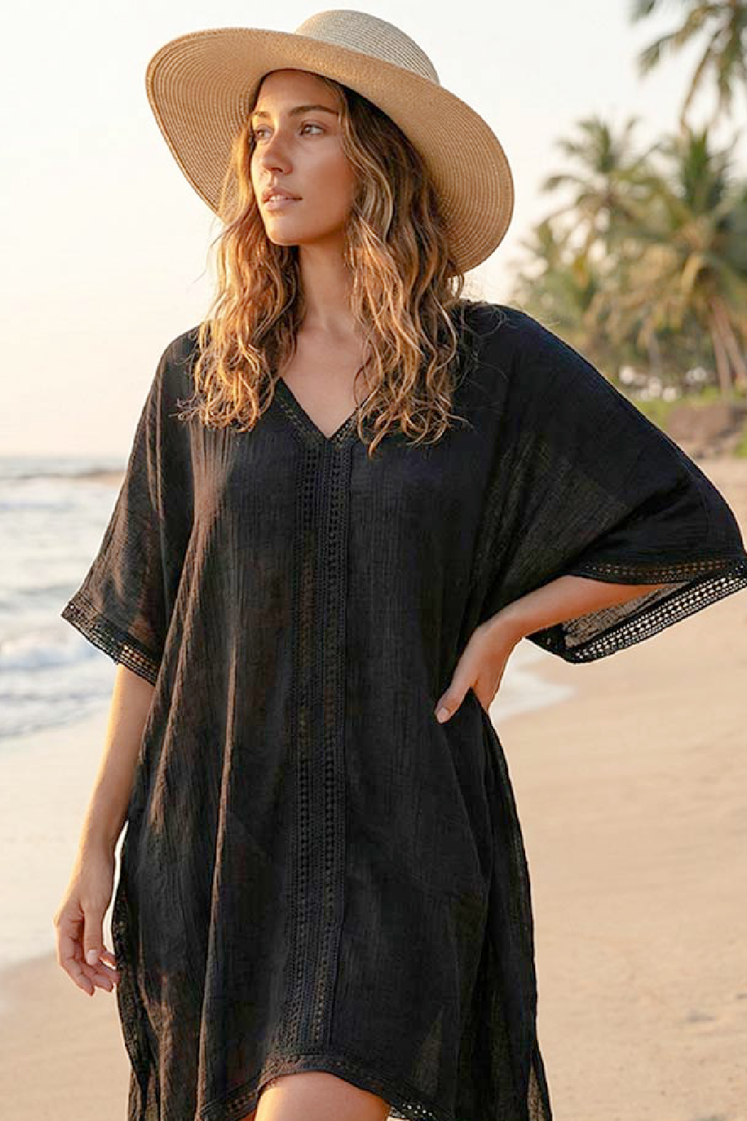 One-Size V Neck Cover Up