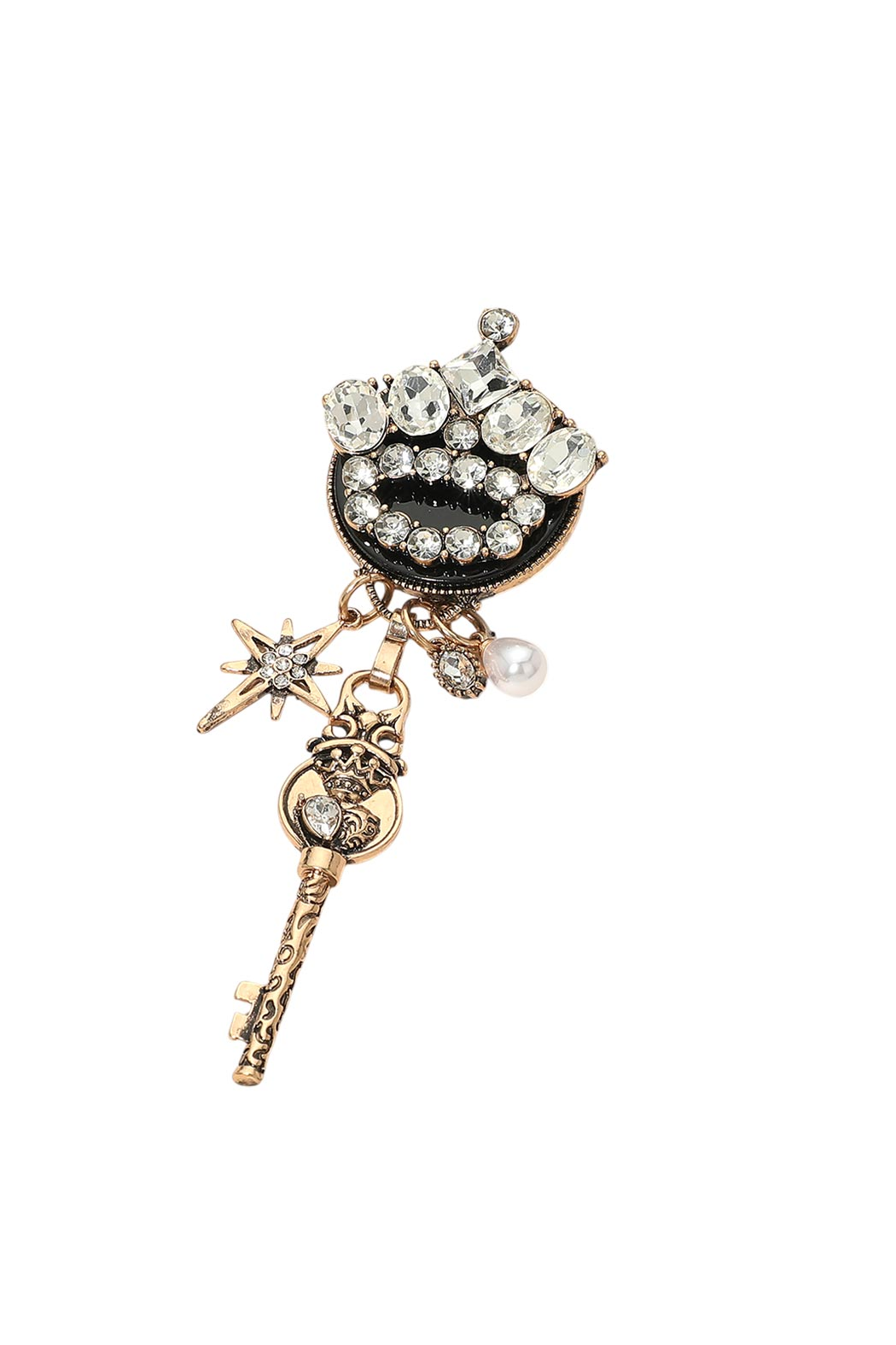 Crowned Key Brooch