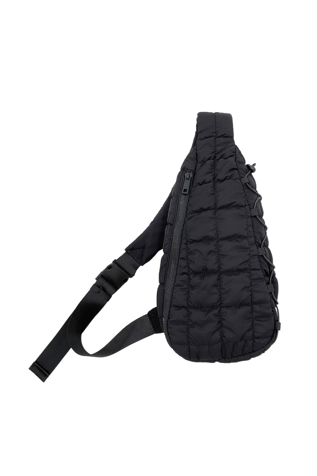 Quilted Puffer Drawstring Sling Bag