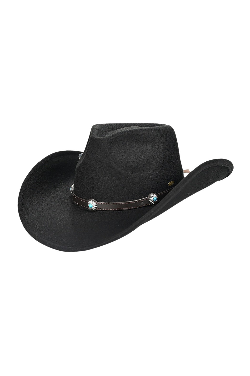Turquoise Stone Felt Cowboy Hat