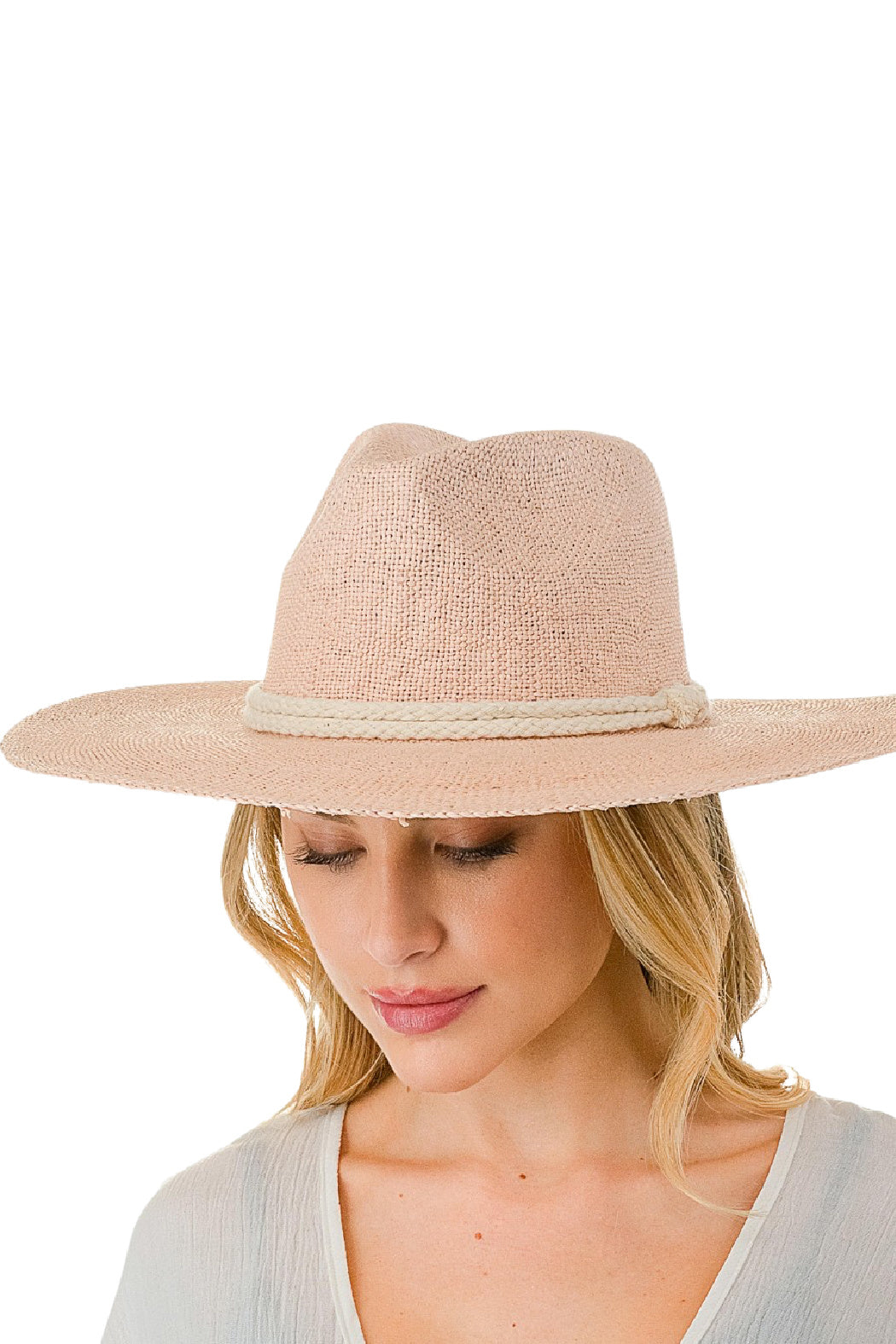 Rope Banded Straw Panama Hat