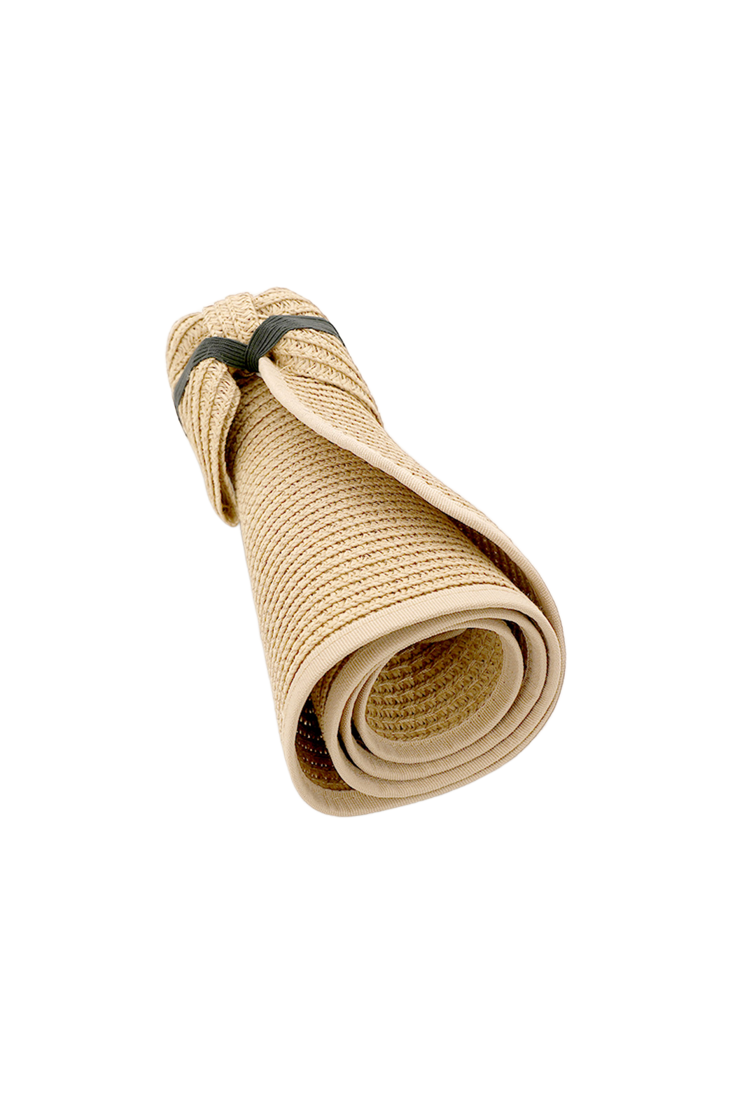 Upcycled LV Rollable Packable Straw Visor Hat