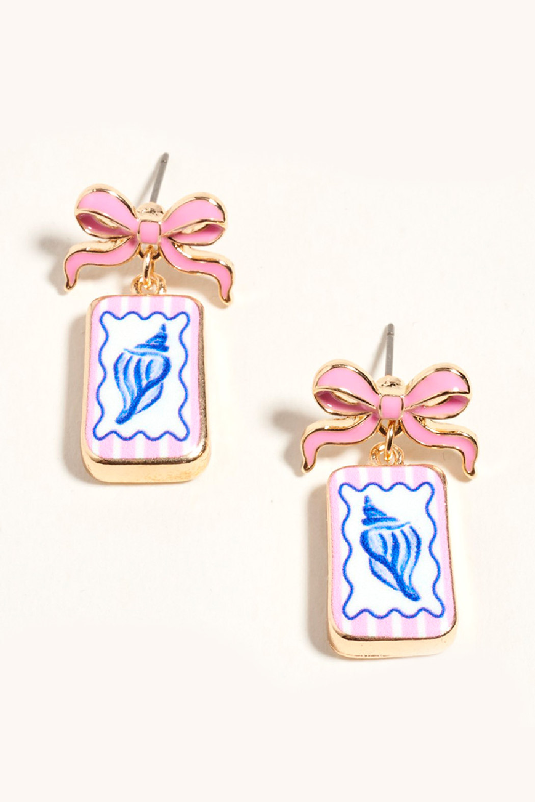 Enamel Sea Life Bow Earrings