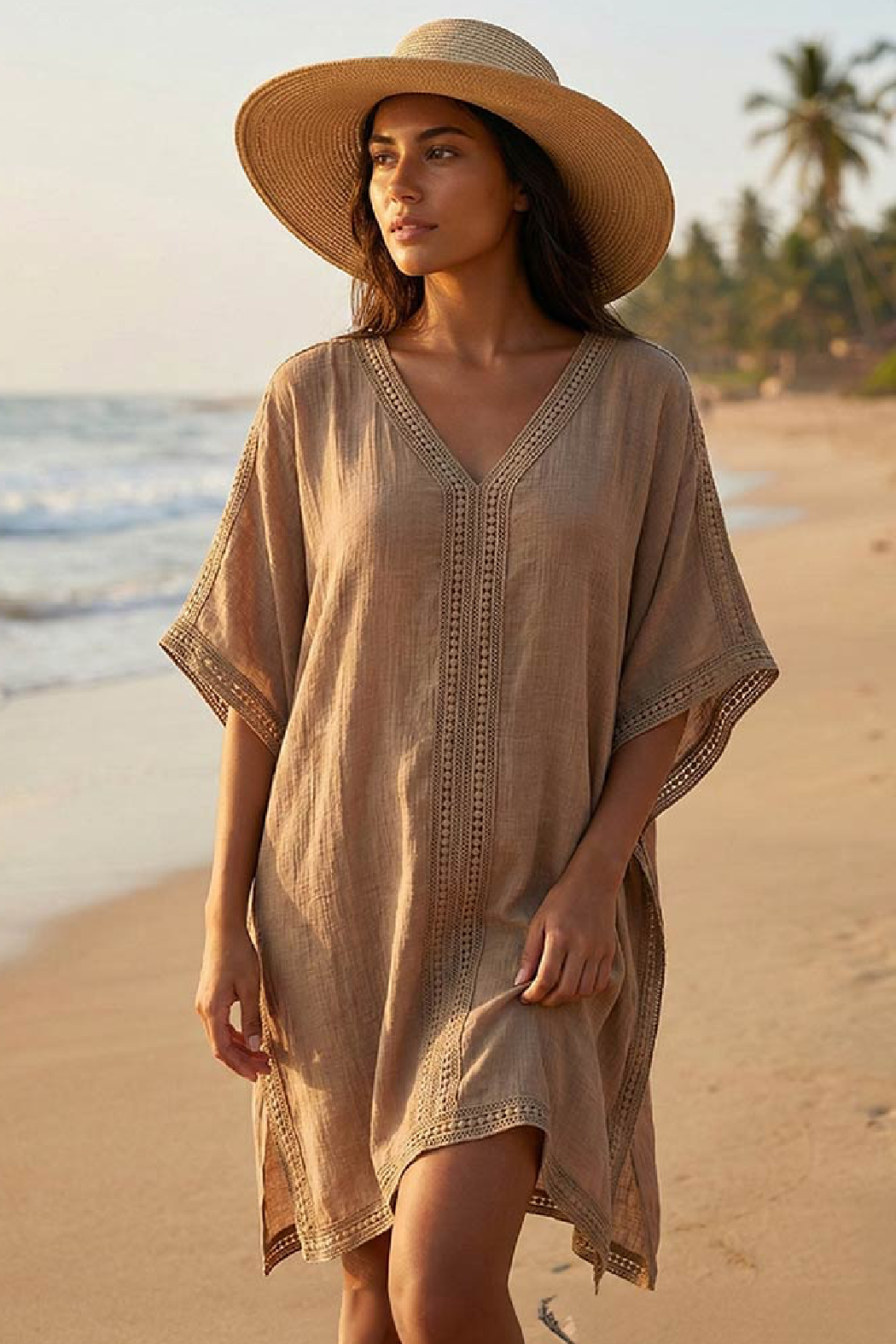 One-Size V Neck Cover Up