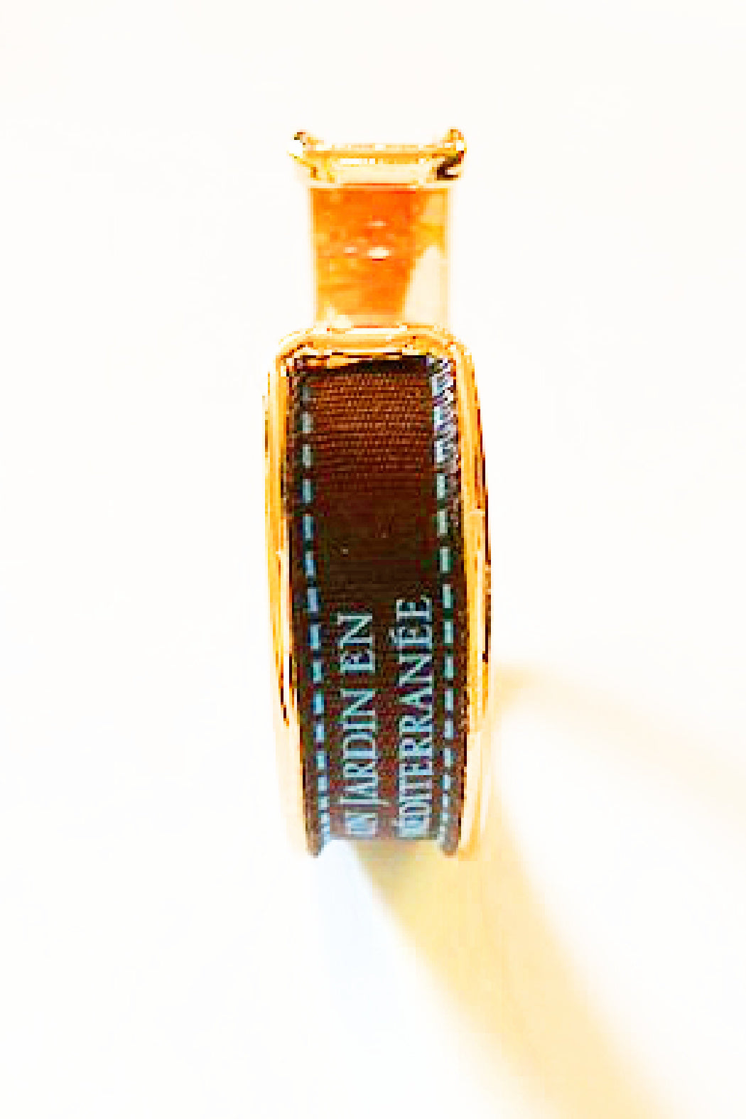 Hermes Brown and Blue Ribbon Upcycled 18K Gold Plated Cuff