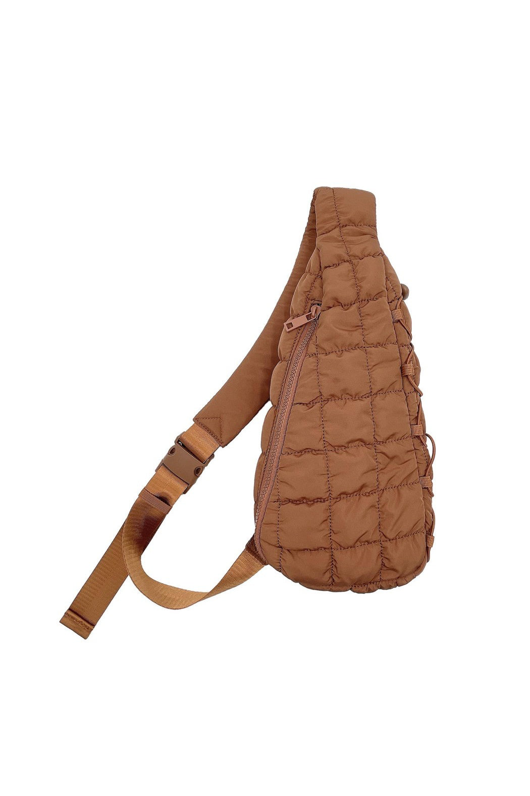 Quilted Puffer Drawstring Sling Bag