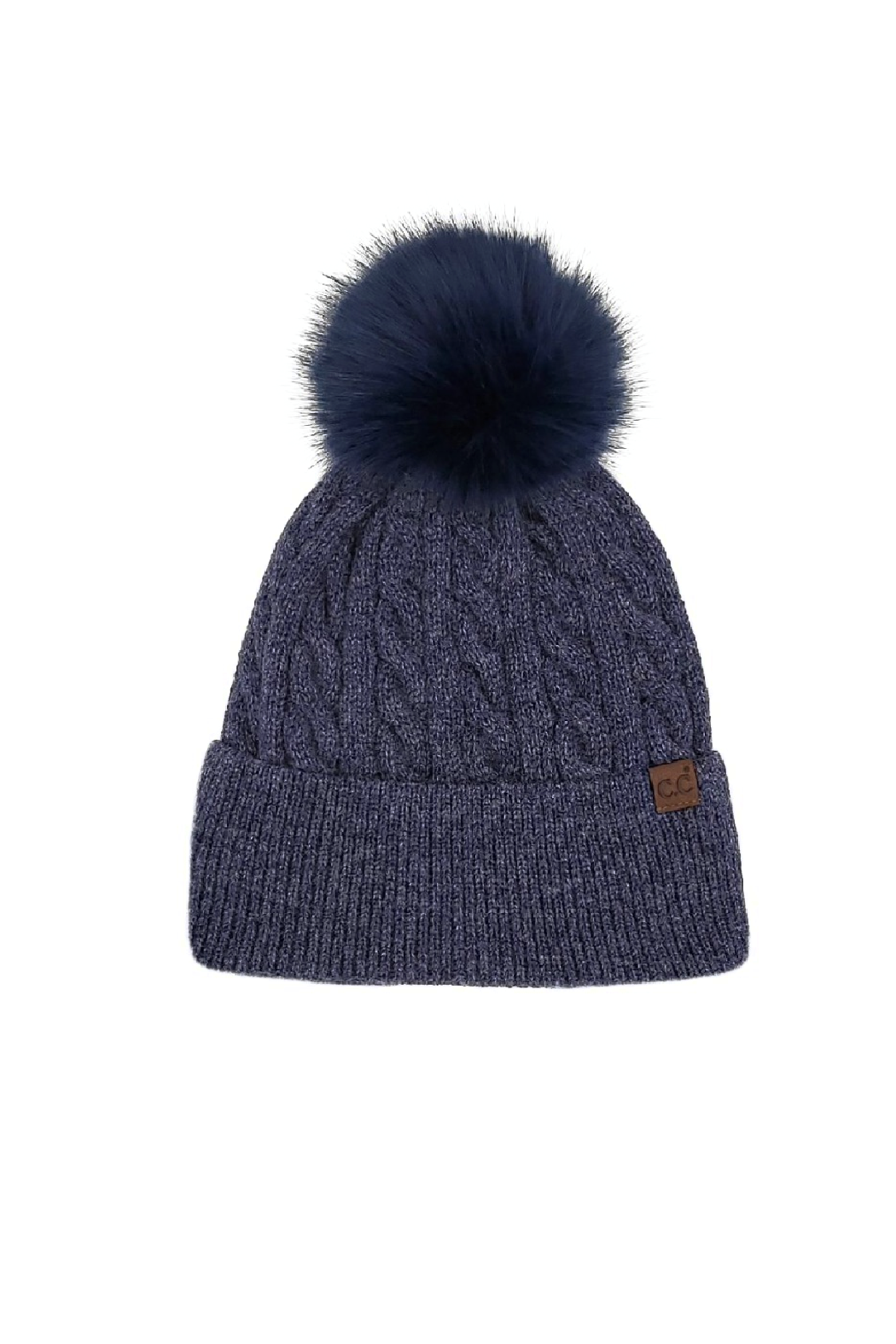 Classic Cable Knit Pom Beanie