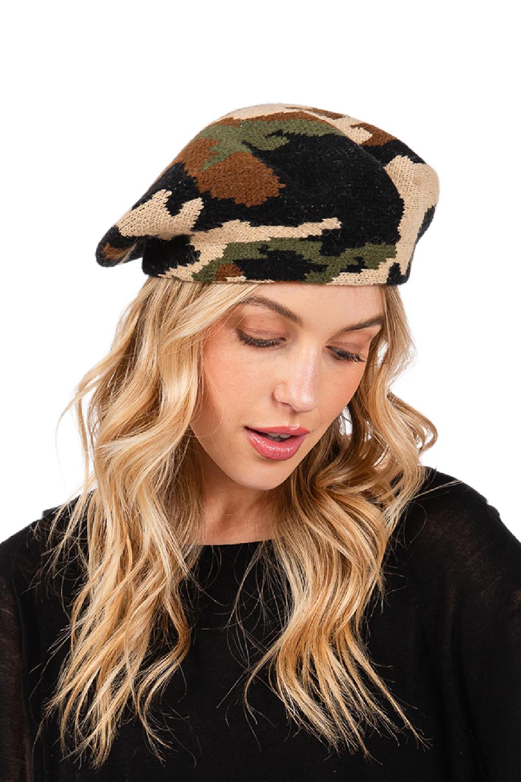 Knit Camouflage Beret
