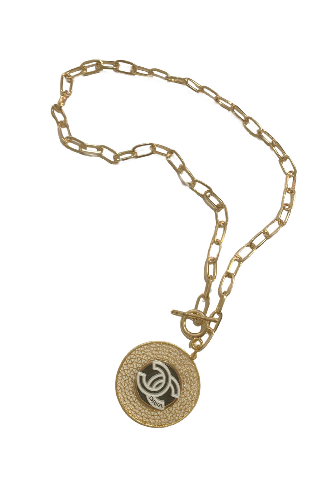 Lace Medallion Button Necklace