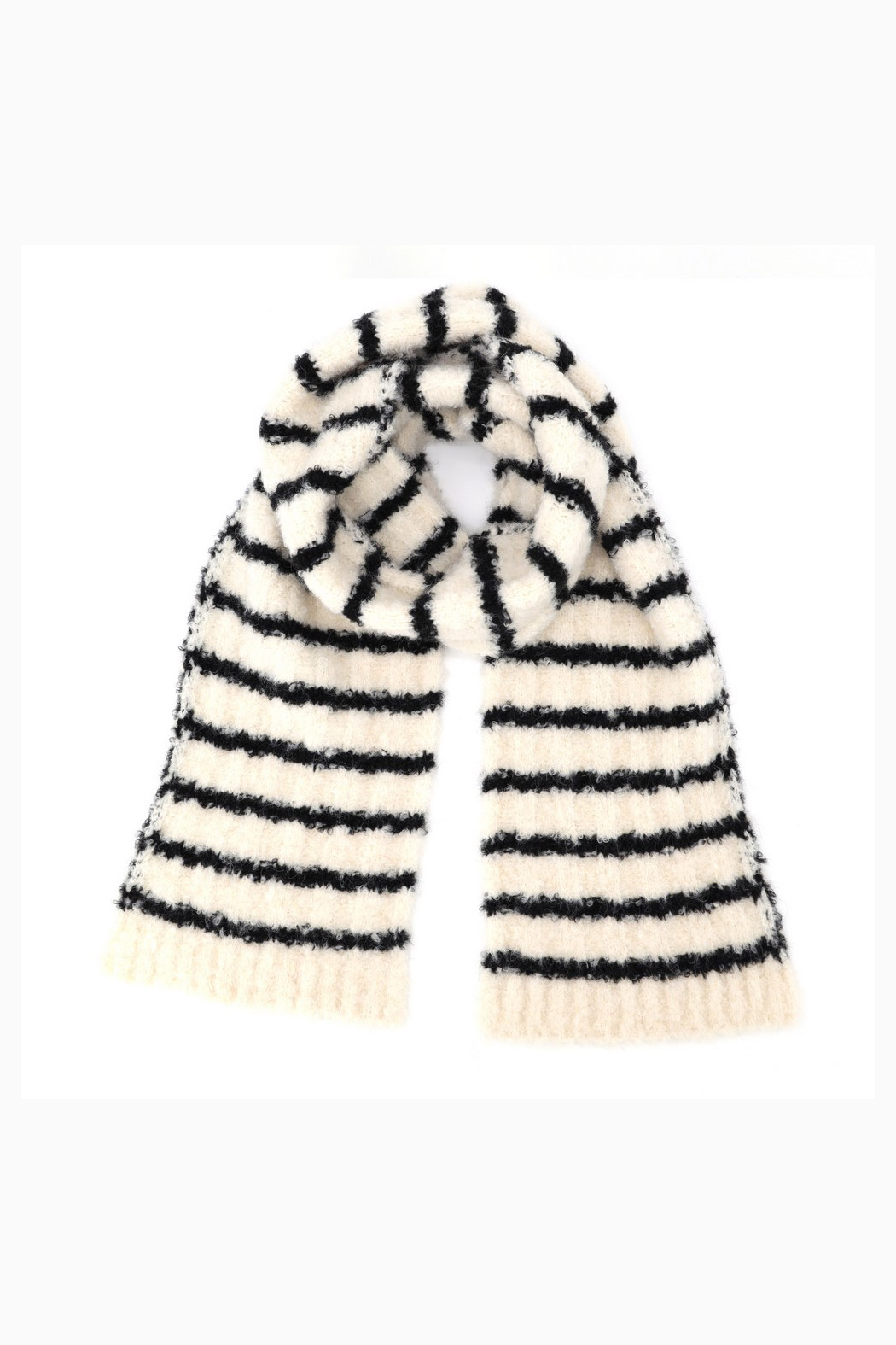 Chenille Boucle Striped Scarf