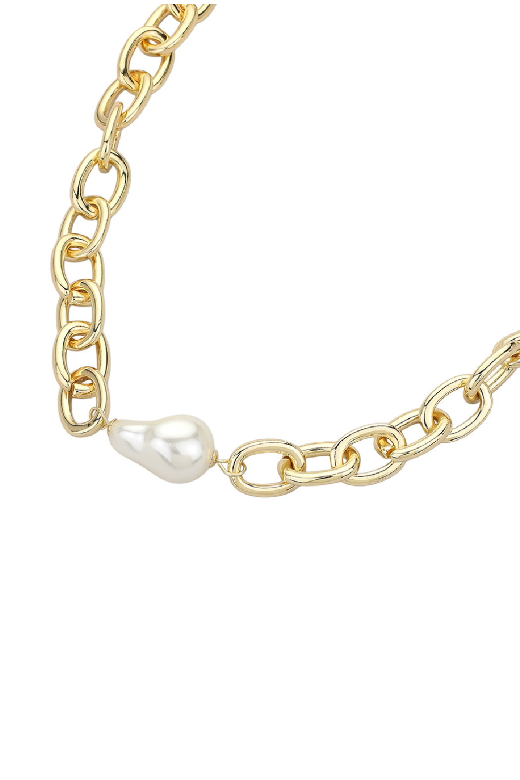 Chunky Link Pearl Necklace