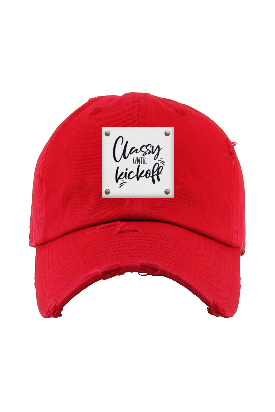 Football Classy Until Kickoff Distressed Cap