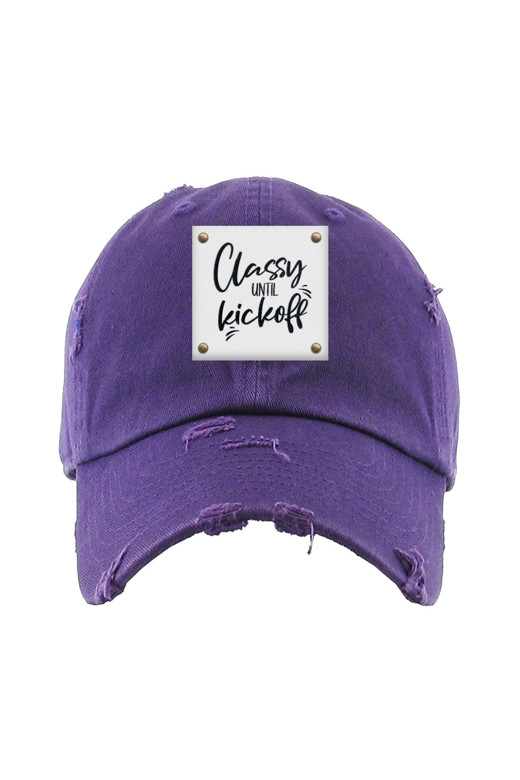 Football Classy Until Kickoff Distressed Cap