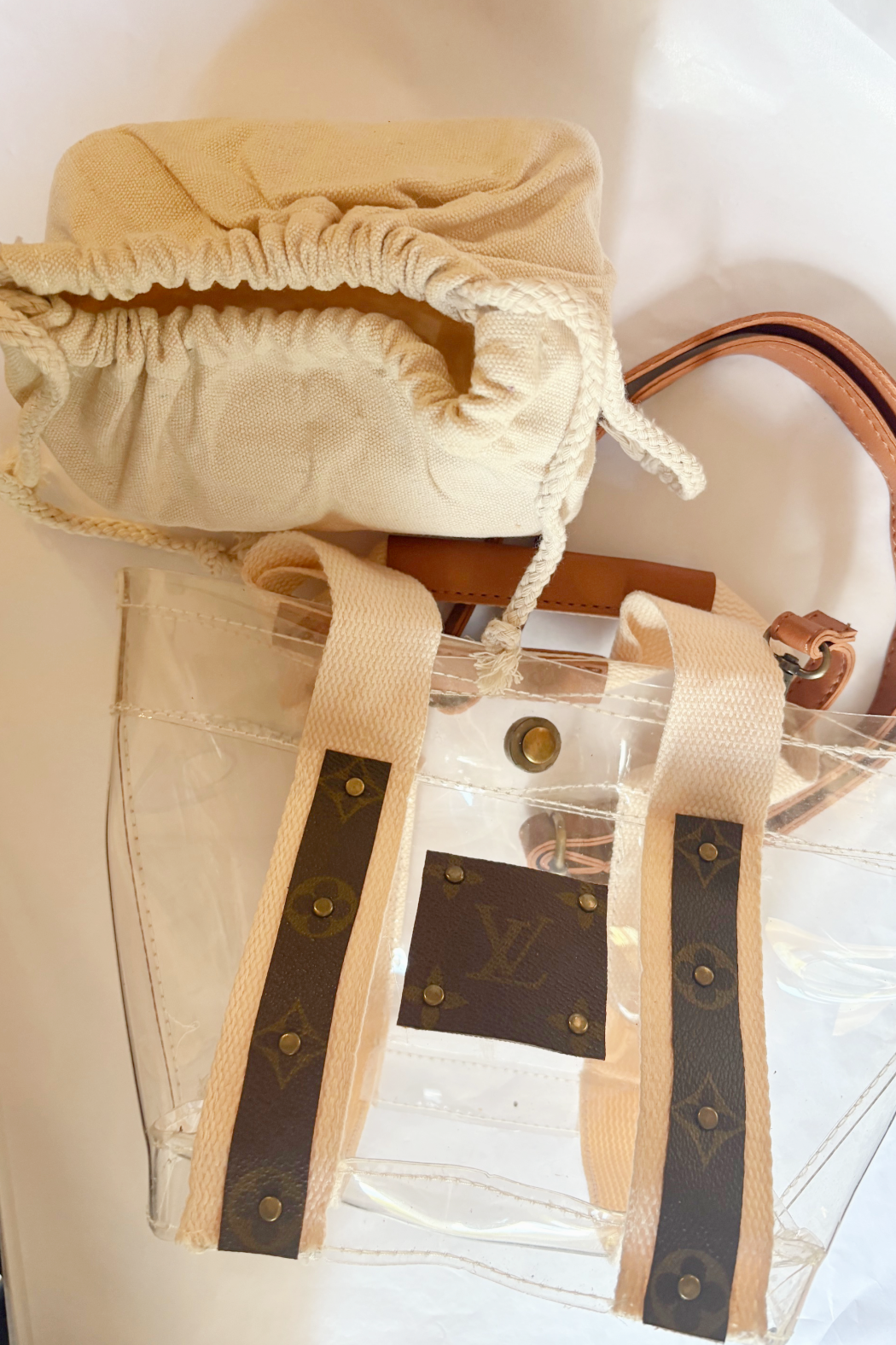 One-of-a-Kind Upcycled Clear Canvas Bag