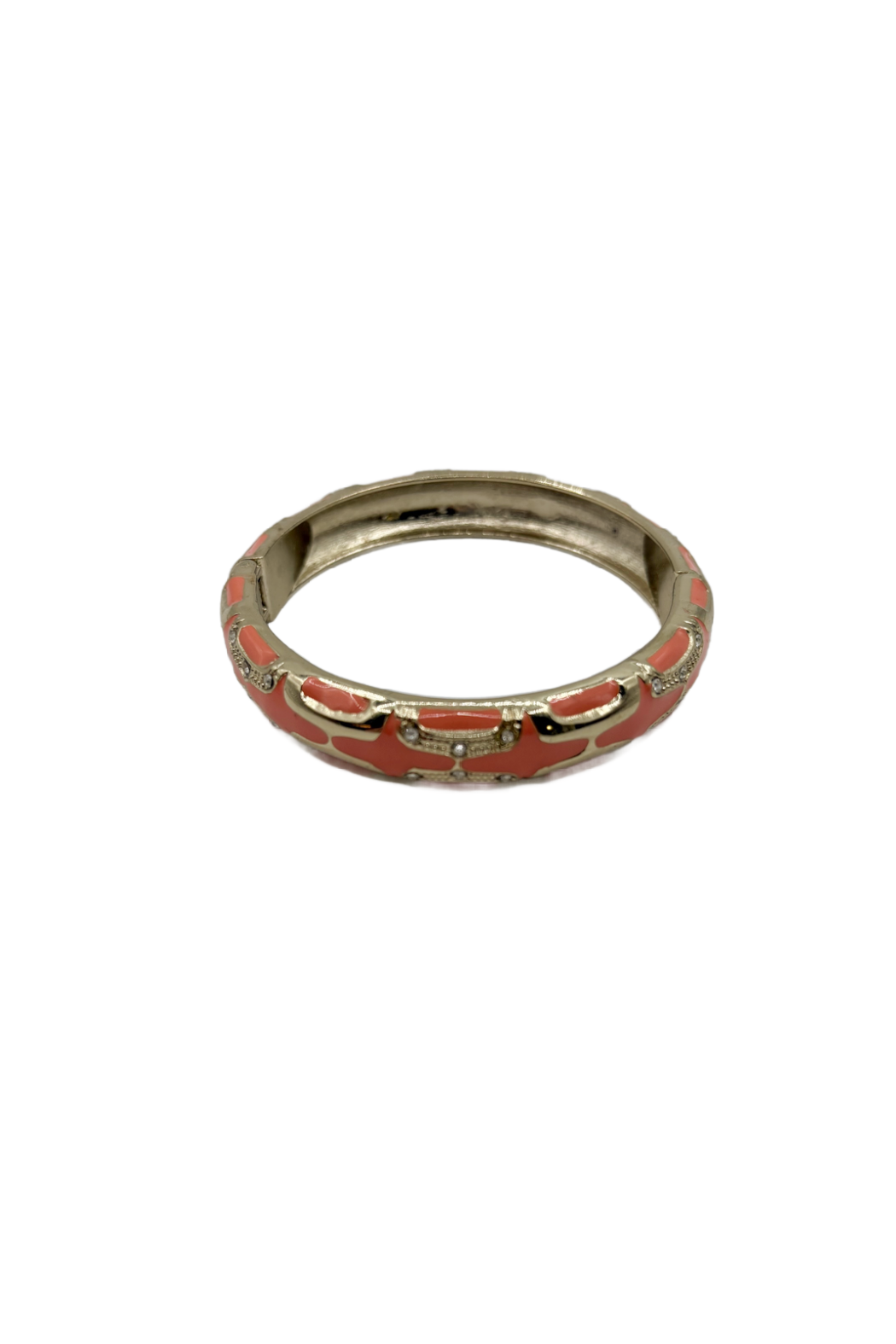 Coral Enamel Bangle Bracelet