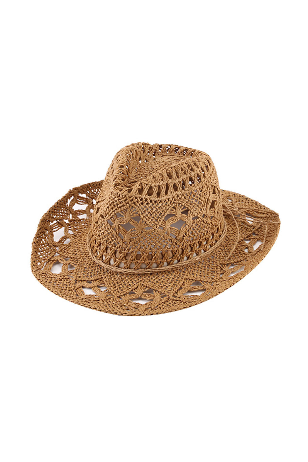 Crochet Style Straw Cowboy Hat