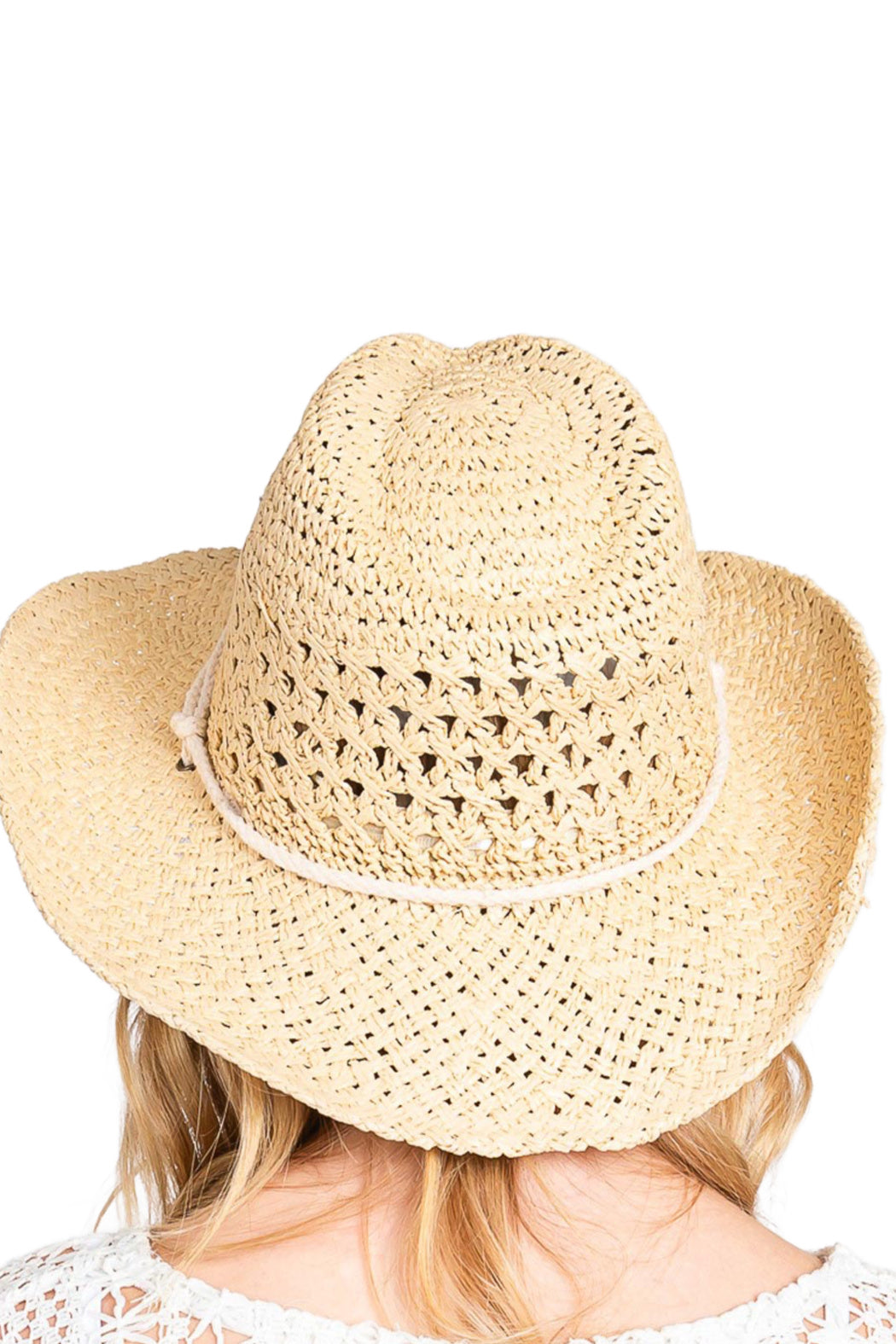 Straw Corded Cowboy Hat