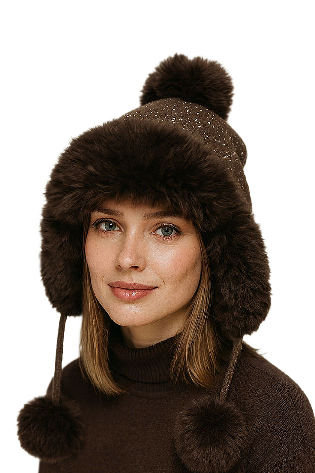 Crystal Faux Fur Trapper Hat