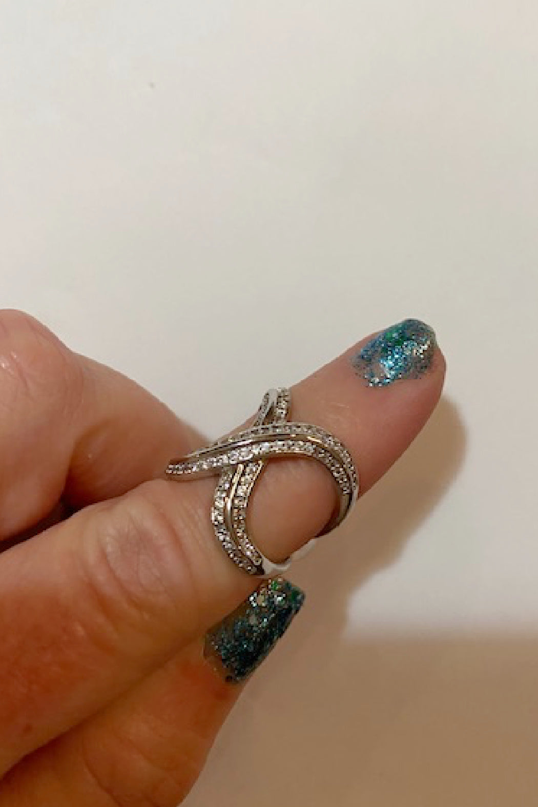 Curvy Cz X Ring