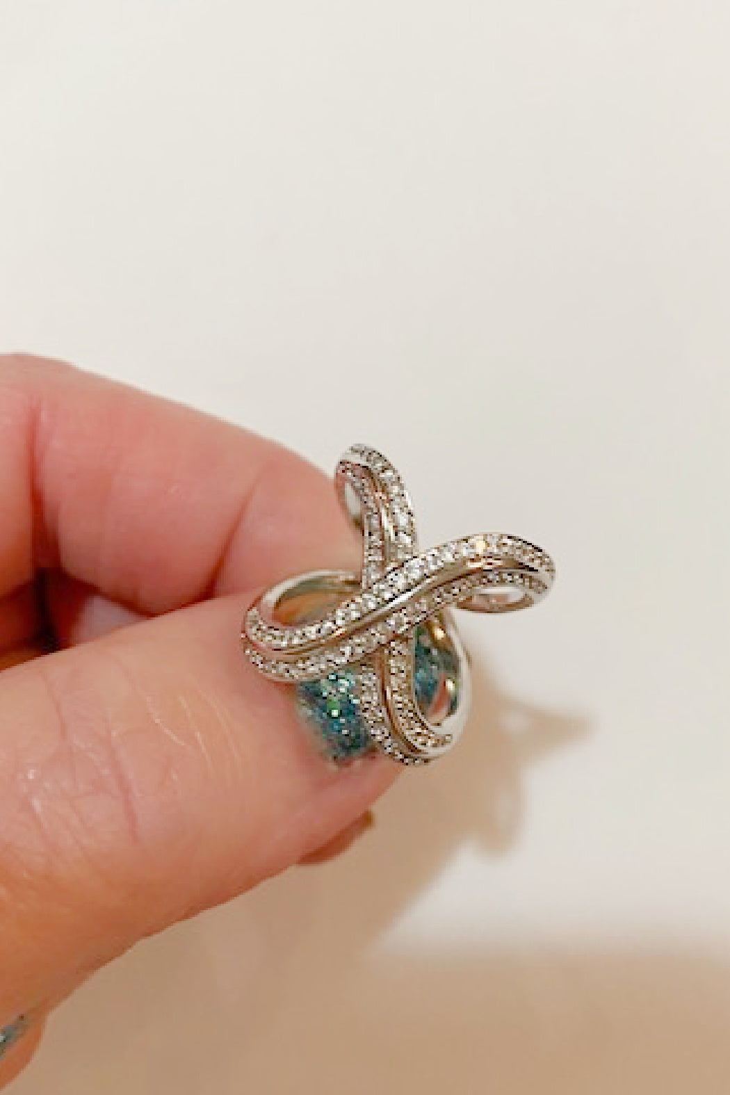 Curvy Cz X Ring