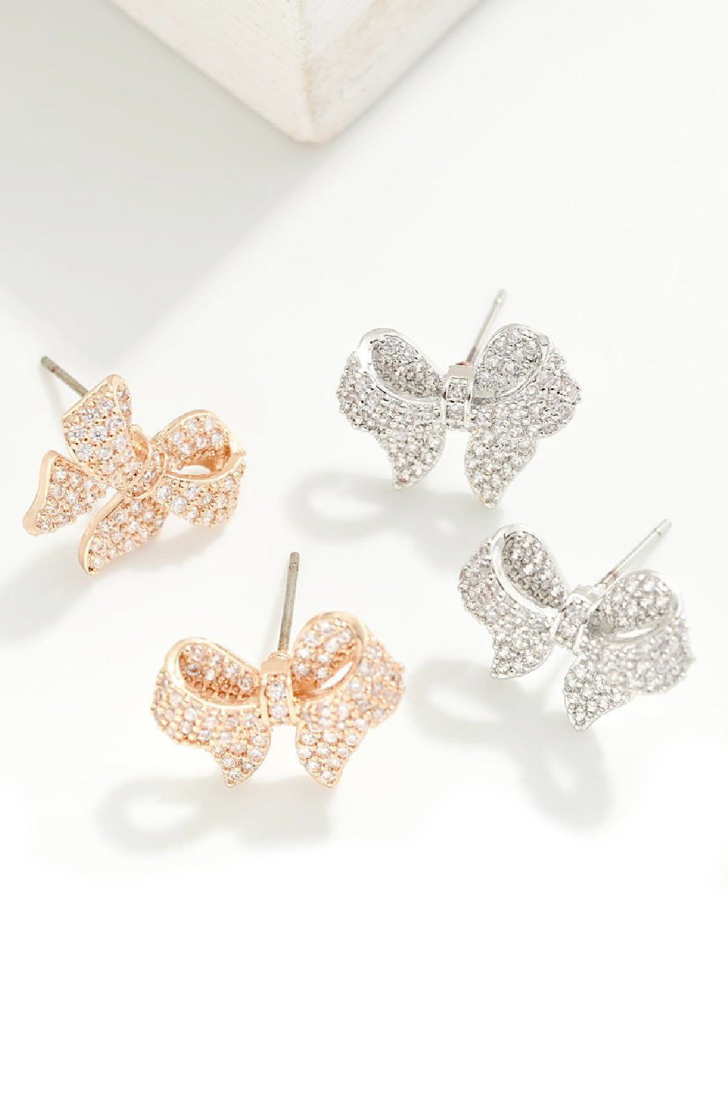 Cubic Zirconia Bow Earrings