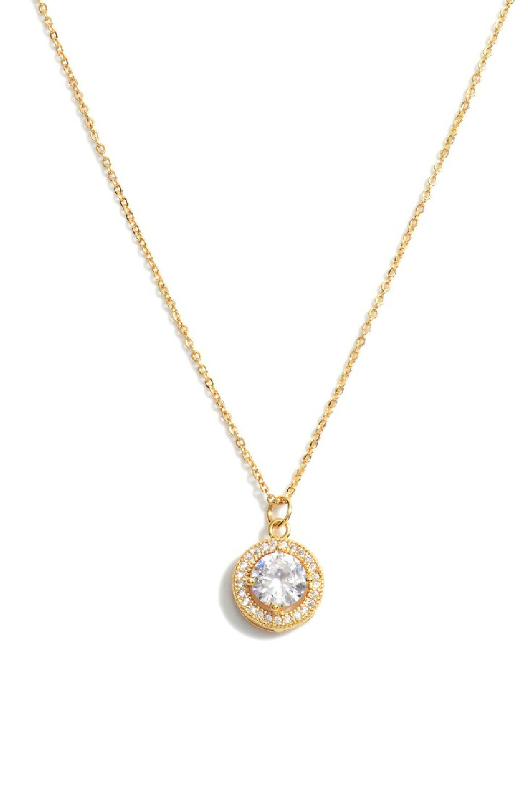 Classic Cubic Zirconia Solitaire Necklace