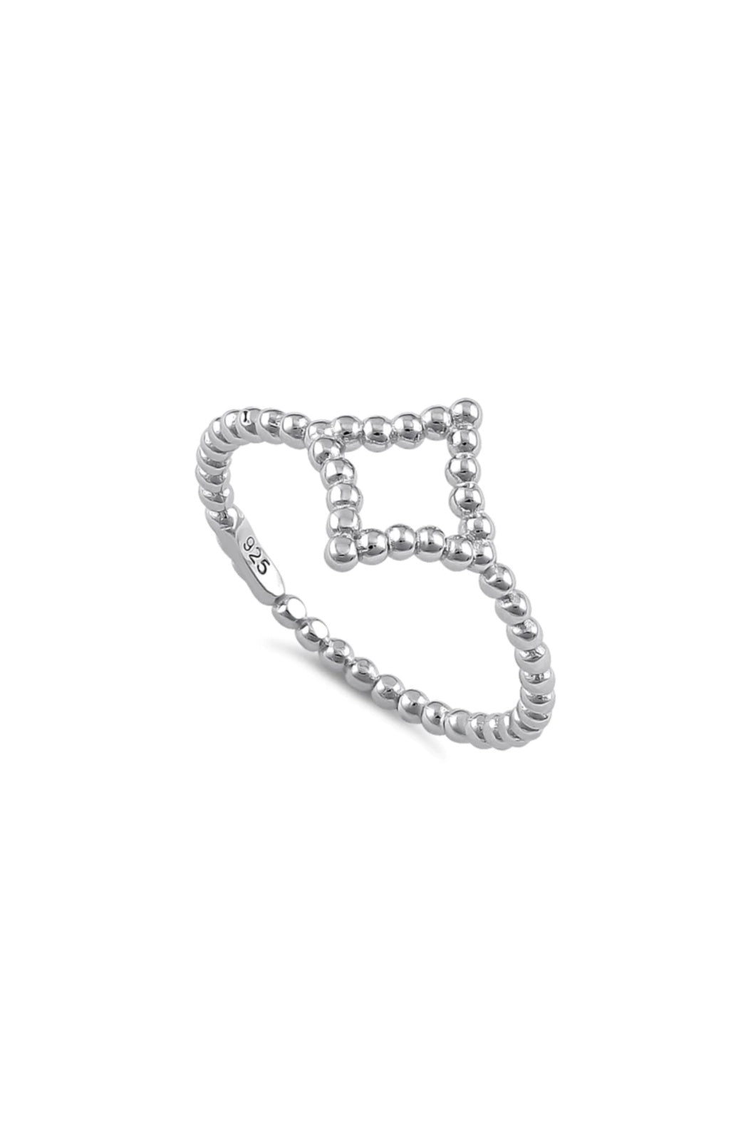 Sterling Twist Diamond Shape Ring