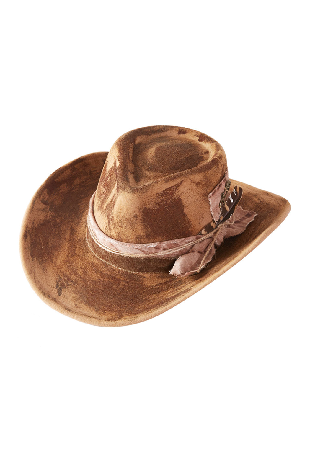 Choose Your Shape Beige Distressed Fedora