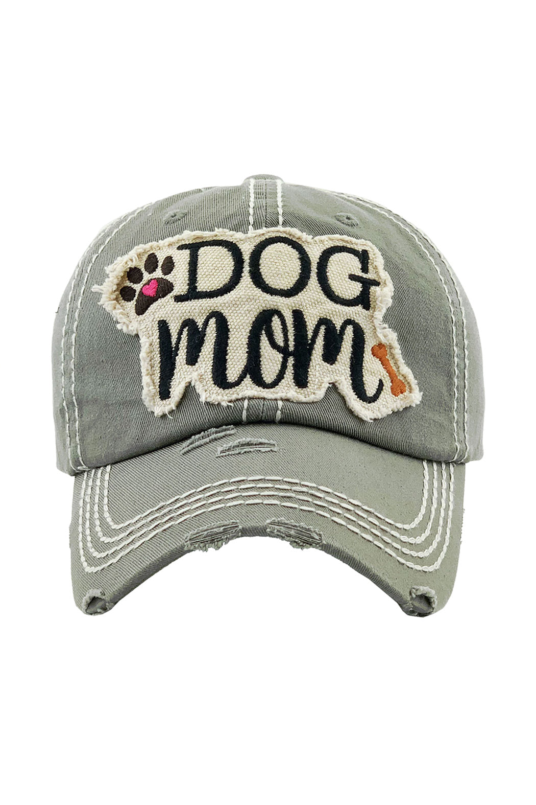 Distressed Dog Mom Baseball Cap