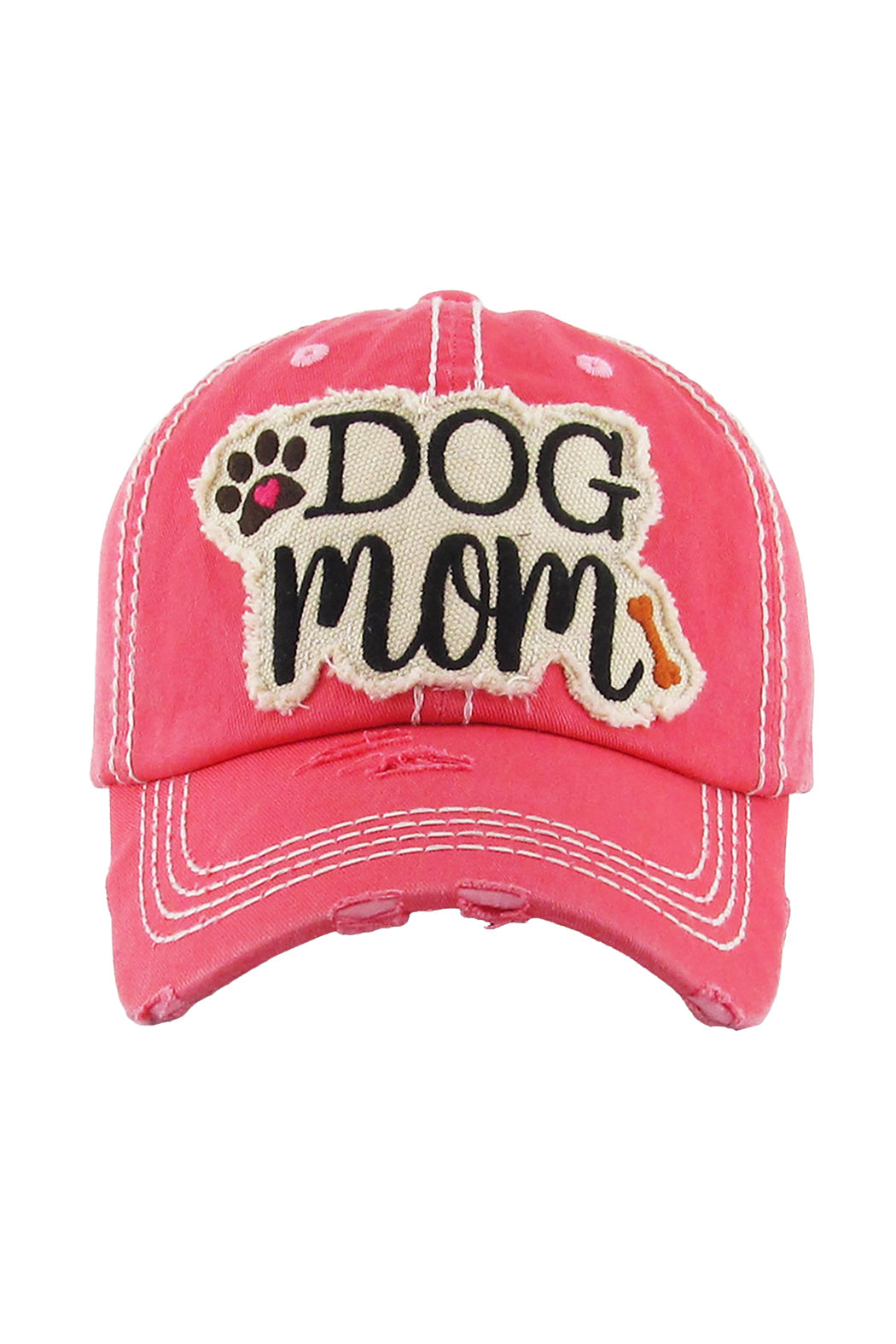 Distressed Dog Mom Baseball Cap