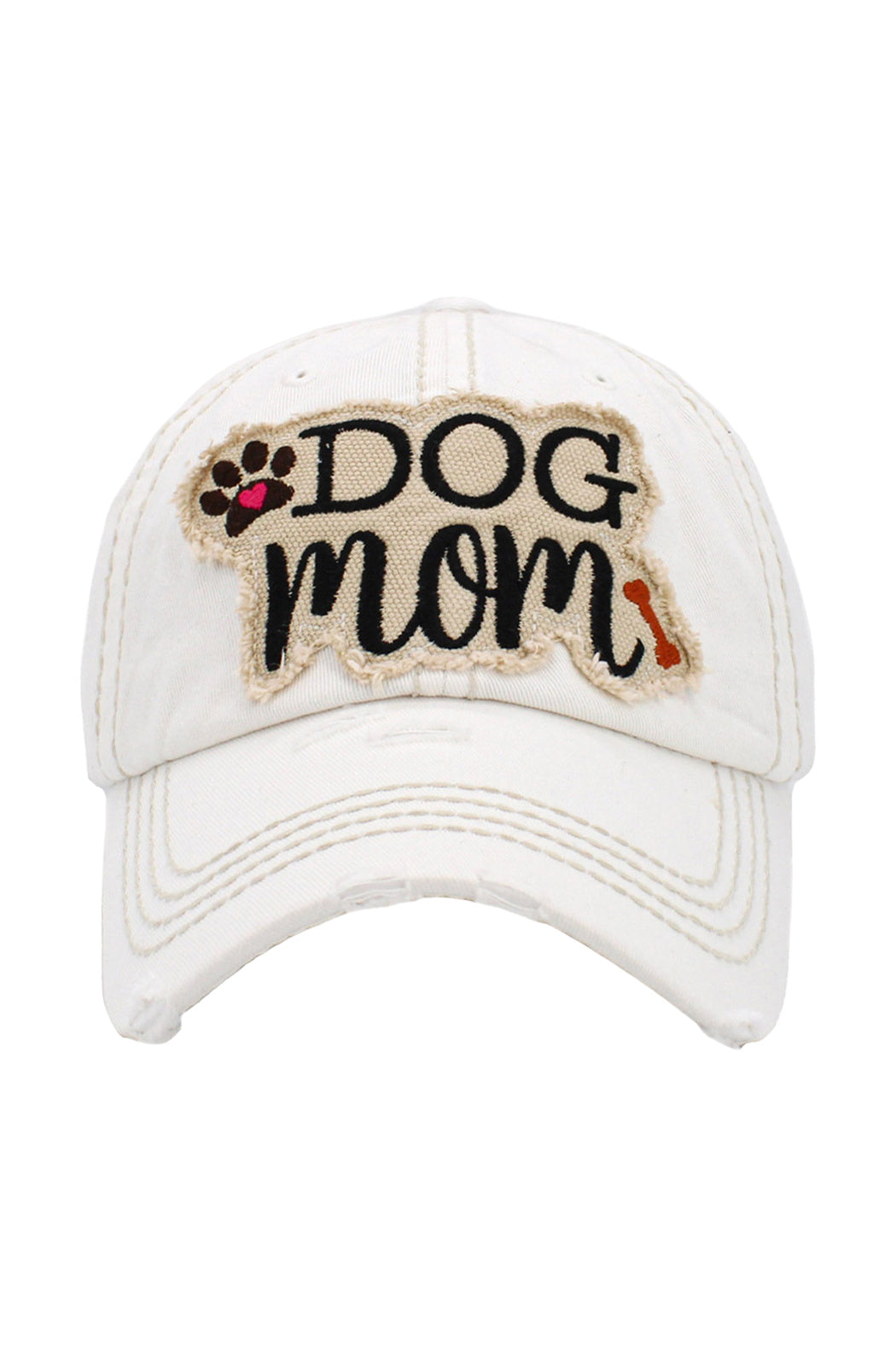 Distressed Dog Mom Baseball Cap