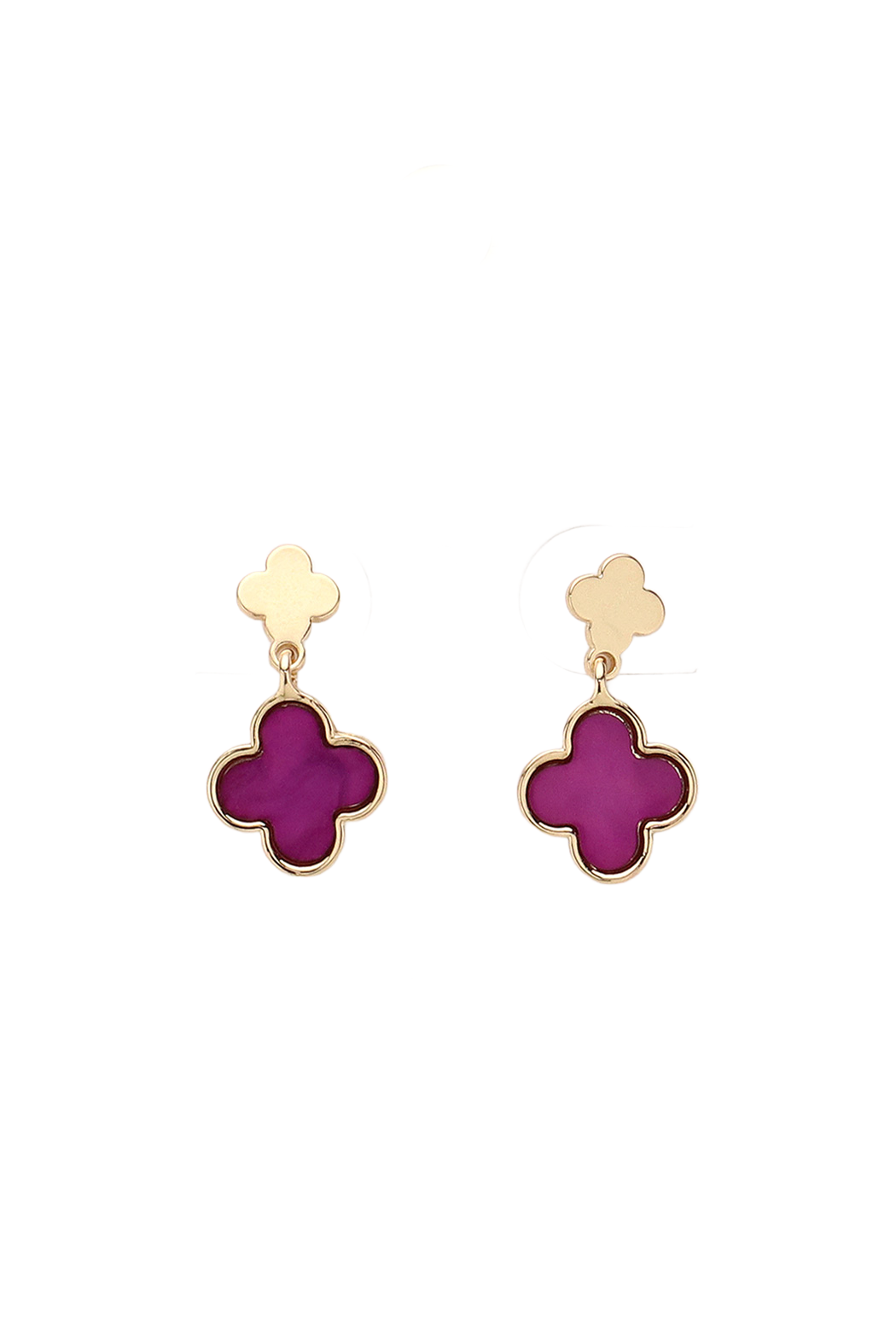 Double Mother of Pearl Clover Earrings