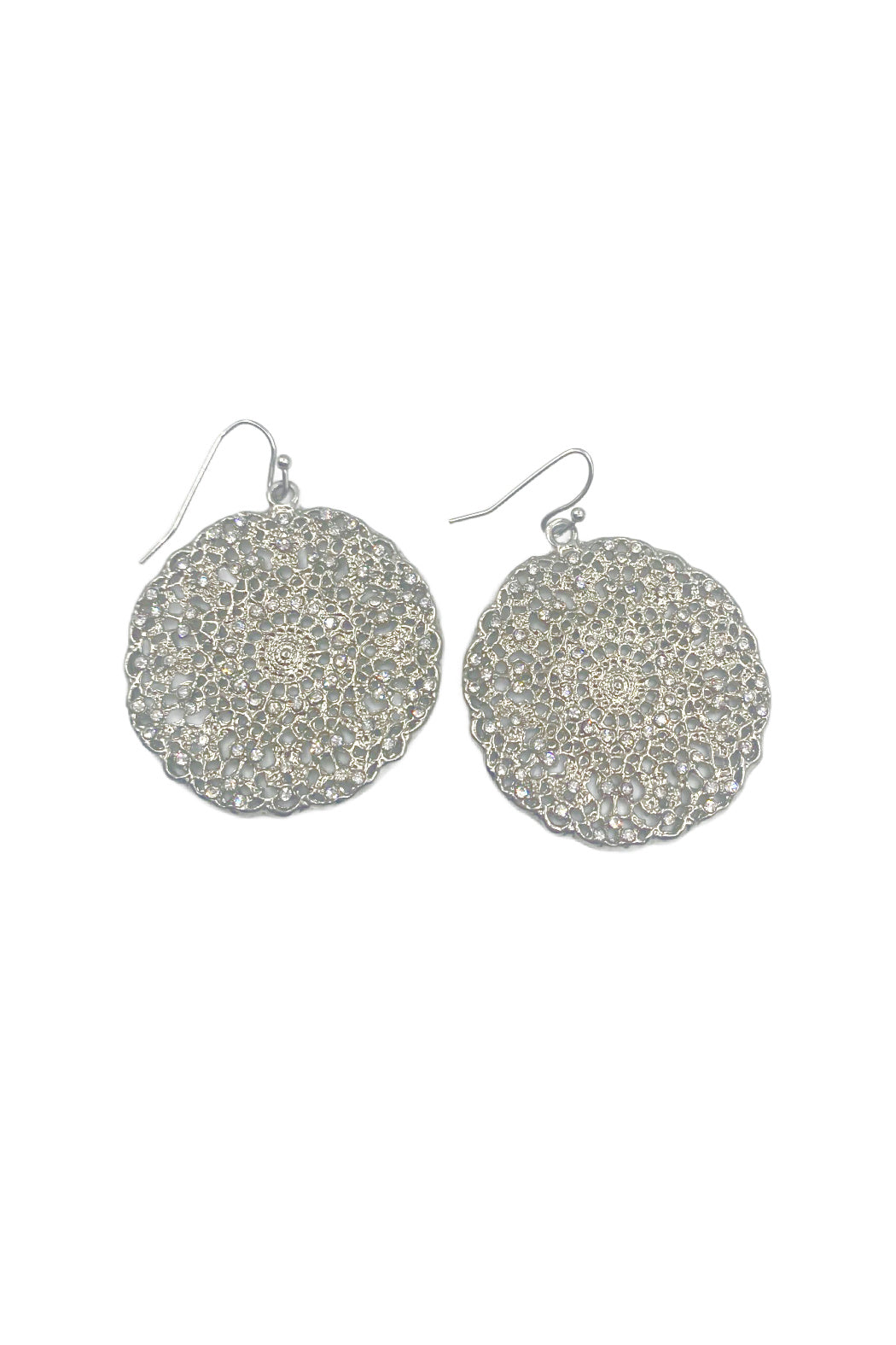 Filigree Round Crystal Earrings