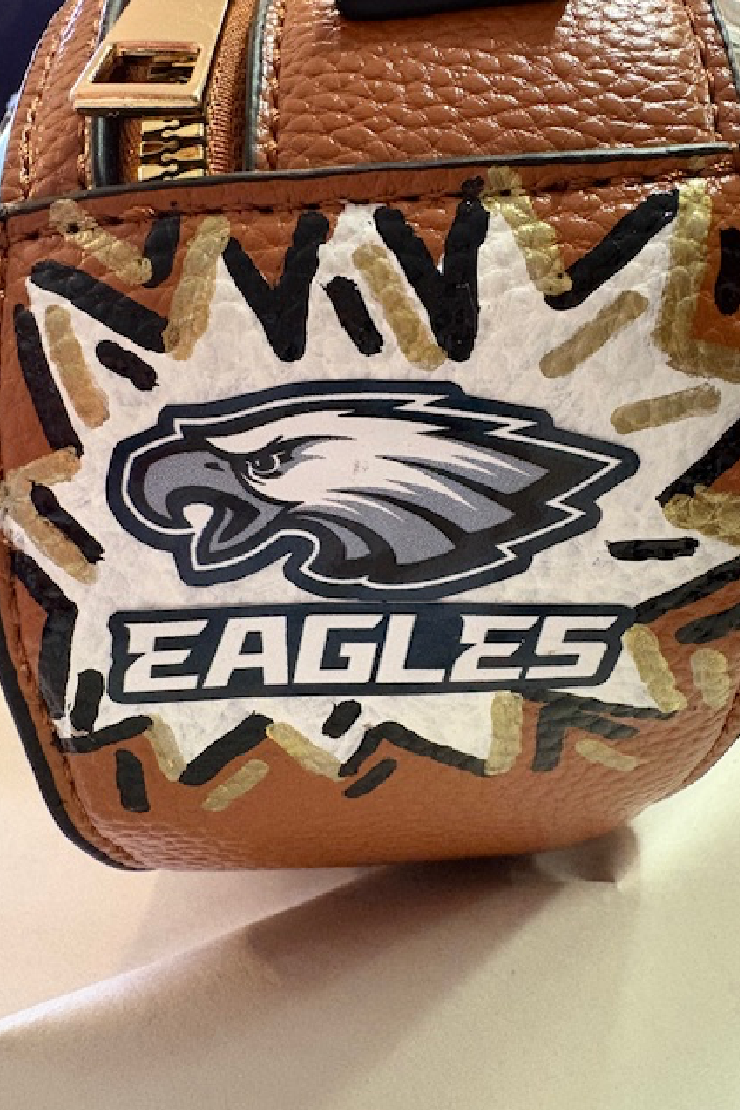 Hand Painted Transparent Philadelphia Eagles Crossbody Bag